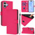 iPhone 17 Skin Feel Solid Color Leather Phone Case with Lanyard - Rose Red