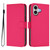 iPhone 17 Skin Feel Solid Color Leather Phone Case with Lanyard - Rose Red