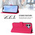 iPhone 17 Skin Feel Solid Color Leather Phone Case with Lanyard - Rose Red