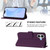 iPhone 17 Skin Feel Solid Color Leather Phone Case with Lanyard - Violet