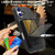 iPhone 17 Skin Feel TPU Hidden Mirror Card Bag Phone Case with Stand - Black