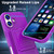 iPhone 17 Skin Feel TPU Hidden Mirror Card Bag Phone Case with Stand - Dark Purple