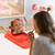iPhone 17 Skin Feel TPU Hidden Mirror Card Bag Phone Case with Stand - Orange