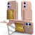 iPhone 17 Skin Feel TPU Hidden Mirror Card Bag Phone Case with Stand - Rose Gold