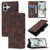 iPhone 17 Skin-feel Embossed Leather Phone Case - Brown