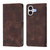 iPhone 17 Skin-feel Embossed Leather Phone Case - Brown