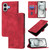 iPhone 17 Skin-feel Embossed Leather Phone Case - Red