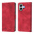 iPhone 17 Skin-feel Embossed Leather Phone Case - Red