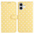 iPhone 17 Small Dots Pattern Vegan Leather Phone Case - Yellow