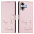 iPhone 17 Smile Embossing RFID Leather Phone Case - Pink