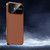 iPhone 17 Soft Armor Cooling Plain Leather Hybrid PC Phone Case - Brown