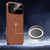 iPhone 17 Soft Armor MagSafe Cooling Plain Leather Hybrid PC Phone Case - Brown