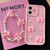 iPhone 17 Soft Silicone 3D Bowknot Pearl Phone Case with Beaded Wrist Strap - Pink