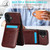 iPhone 17 Solid Color Card Slots Bracket PU Phone Case - Brown