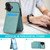 iPhone 17 Solid Color Card Slots Bracket PU Phone Case - Mint Green