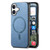 iPhone 17 Solid Color Retro Magsafe PU Back Cover Phone Case - Blue