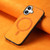 iPhone 17 Solid Color Retro Magsafe PU Back Cover Phone Case - Yellow