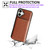 iPhone 17 Solid Color Zipper 11-Card Slots Bag Phone Case with Lanyard - Brown