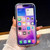 iPhone 17 Sparkling IMD Heart-Shaped Mirror Magnetic Phone Case with Bracelet - Glitter Light Purple