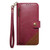 iPhone 17 Splicing Zipper Wallet Vegan Leather Phone Case with Strap - Red