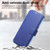 iPhone 17 Splitable Electroplated MagSafe RFID Anti-theft Leather Phone Case with Lens Film - Blue