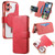iPhone 17 Splitable Electroplated MagSafe RFID Anti-theft Leather Phone Case with Lens Film - Red
