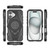 iPhone 17 Star Ring Metallic Pivot Bracket Magnetic Phone Case - Black