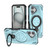 iPhone 17 Star Ring Metallic Pivot Bracket Magnetic Phone Case - Cyan