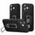 iPhone 17 SULADA Wristband Hidden Metal Holder Faux Leather Phone Case - Black