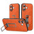 iPhone 17 SULADA Wristband Hidden Metal Holder Faux Leather Phone Case - Orange