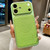 iPhone 17 Transforms Into 17 Large Window Litchi Texture Magnetic Phone Case - Green