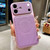 iPhone 17 Transforms Into 17 Large Window Litchi Texture Magnetic Phone Case - Purple