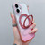iPhone 17 Transparent Gradient 360 Degree Rotation Holder MagSafe Phone Case - Pink