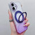 iPhone 17 Transparent Gradient 360 Degree Rotation Holder MagSafe Phone Case - Purple