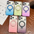 iPhone 17 Transparent Gradient Metal Ring Holder MagSafe Phone Case - Black