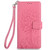iPhone 17 Tree & Deer Embossed Leather Phone Case - Pink