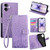 iPhone 17 Tree & Deer Embossed Leather Phone Case - Purple