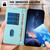 iPhone 17 Tree Cat Embossed Flip Vegan Leather Phone Case - Light Green