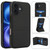 iPhone 17 Tri-fold Holder Leather Phone Case with Card Slot - Black