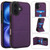 iPhone 17 Tri-fold Holder Leather Phone Case with Card Slot - Dark Purple