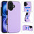 iPhone 17 Tri-fold Holder Leather Phone Case with Card Slot - Light Purple