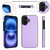 iPhone 17 Tri-fold Holder Leather Phone Case with Card Slot - Light Purple