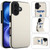 iPhone 17 Tri-fold Holder Leather Phone Case with Card Slot - White