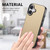 iPhone 17 Twill Fabric Leather Skin Back Phone Case - Khaki