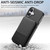 iPhone 17 Twill Fabric Leather Vertical Flip RFID Card Bag Phone Case - Black