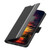 iPhone 17 Twill Texture Side Button Leather Phone Case - Black