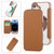 iPhone 17 Ultra-thin Magnetic Plating Vegan Leather Phone Case - Brown