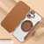 iPhone 17 Ultra-thin Magnetic Plating Vegan Leather Phone Case - Brown