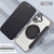 iPhone 17 Ultra-thin Rotation Holder Magnetic Plating Vegan Leather Phone Case - Black