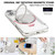 iPhone 17 Ultra-thin Rotation Holder Magnetic Plating Vegan Leather Phone Case - Grayish White